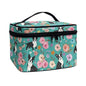 Cosmetic Bags Pug Dog Flower Printed Makeup Organizer Case for Women Ladies Multifunctional Toiletry Bursh Holder Purse Bathroom Receive Bag - color: Pug Dog Flower