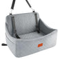 Wooaidagg Dog Car Seat for Medium & Large Dogs Up to 55lbs, Memory Foam Cushion, Washable Cover, Safety Straps & Non-Slip Base(Grey,Large) - color: GREY
