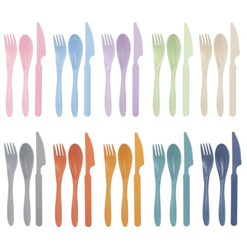 Zoyiancy 10 Sets Reusable Travel Utensils, Plastic Knives Spoons and Forks Tableware, Portable Cutlery Flatware Set for for Travel Office Lunch Picnic Camping Daily Use - color: style10