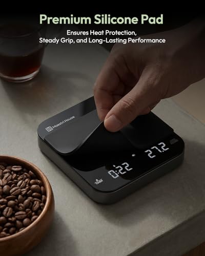 Maestri House S2 Espresso Coffee Scale with Timer, USB-C Rechargeable 2kg/0.1g Precision Shot Scale, Digital Scale for Espresso Brewing(Black & Silver) - color: Black&Silver