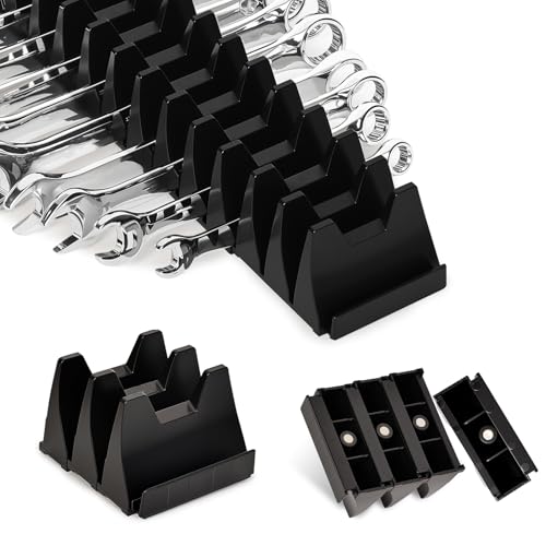 84 pcs Magnetic Modular Wrench Organizer Wrench Holder - Wrenchs Tool Organizers for Tool Drawer Storage, Wrenchs Rack with Metric SAE Labels, Tool Storage Set Holder Festival Mechanics pcs - style: 84 PCS