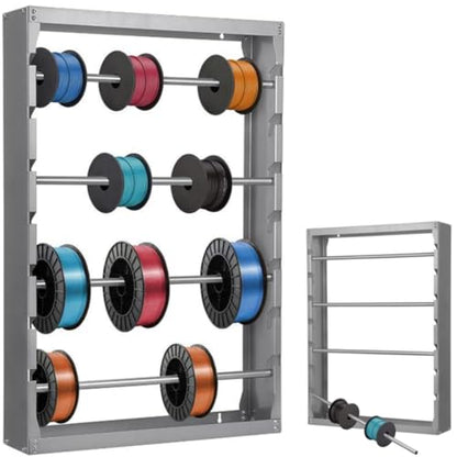 tonchean Wall Mount Wire Spool Rack, Cold-Rolled Steel Cable Dispenser with 4 Adjustable Rods, Heavy Duty Wire Holder Roller for Electrical Work, Industrial & Retail Display Organization