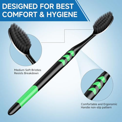 50 PCS Individually Wrapped Bulk Toothbrush Pack, Disposable Soft Bristle for Adult or Kid, Ergonomic Handle, Perfect for Travel, Hotel, Donation