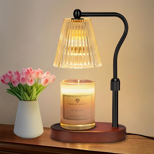 Engpure Candle Warmer Lamp with Dimmer, Candle Warmer with Timer Adjustable Height for Scented Wax Jar Candles, Gifts for Women Mom New Home Decor, for Women Mothers Day - color: Black