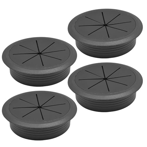 Desk Grommet 2-3/8" (60 mm), Desk Hole Cover for Cables Black, Cable Grommet ABS Plastic, Desk Hole Grommet for Office and Home Table Cable, Detachable & Flexible Cable Cord Organizer-4 Pcs - size: 2-3/8"(60 mm)-4Pcs, style: Black