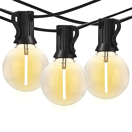 Banord 50FT G40 Globe String Lights with 26 Dimmable Plastic Bulbs, 2700K Waterproof Outdoor LED Lights for Patio, Porch, Cafe, Backyard, E12 Screw Base - size: 50FT