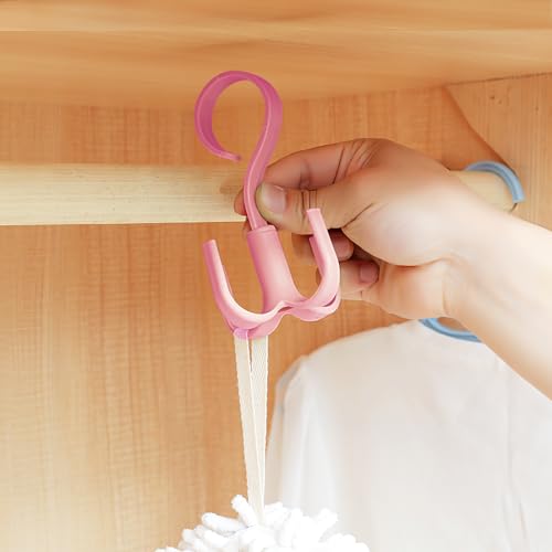 Rotating Coat Bag Hook Space Saving 360 Degree Hanger for Closet Organizer Multipurpose Clothes Hook for Home Office and More(Nordic Pink,F) - color: Nordic Pink