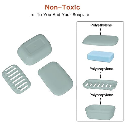 Quatish 2 Pack Travel Soap Container, Portable Soap Holder with Lid, Travel Bar Soap Holder, Soap Case for Camping Gym Travel, Soap Box for Bathroom, Greygreen - color: Greygreen