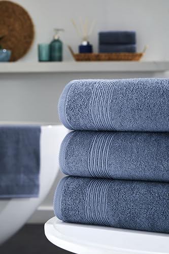 Ozdilek 4-Piece Bath Towels, 27x54 100% Turkish Cotton, Luxury Quick Dry, Extra Large, Fade-Resistant, Eco-Friendly, Spa Towel, Comfortable (Ocean Blue) - color: Ocean Blue