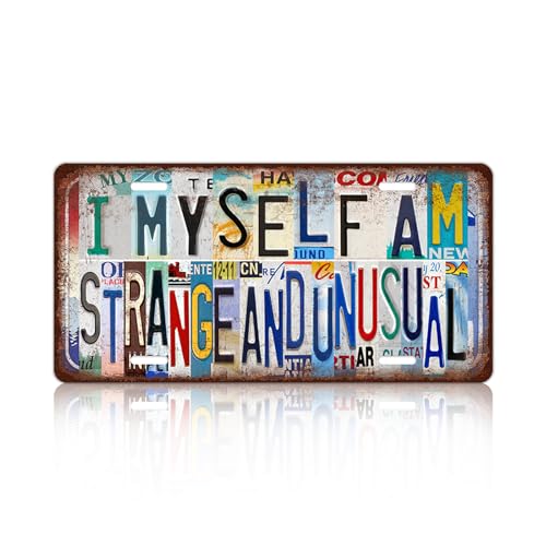Vintage Wall Decor I Myself Am Strange And Unusual License Plate | Metal Sign Tin Signs - color: plate-A-06