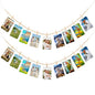 2 Pack Hanging Photo Display with Clips, Boho Wooden Bead Garland Wall Decor, Collage Picture Frame String with 9 Clips for Bedroom Living Room Dorm Office, Christmas Birthday Gifts for Teen Girls