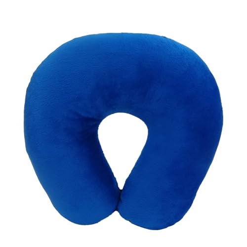 Wolf Essentials Adult Cozy Soft Microfiber Neck Pillow for Travel – Compact, Machine Washable - Perfect for Airplane, Car, or Home Use - Filled and Finished in The USA – Blue - color: Blue, size: Adult (Pack of 1)