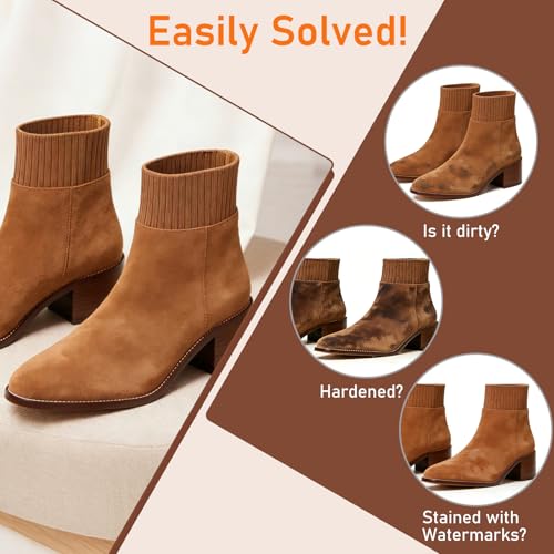 5Pcs Suede Eraser for Shoes, Suede Eraser and Brush, Suede Cleaning Kit, Suede Kit, Suede Brush Stain Removal for Suede Jackets, Purse, Couches & Bags