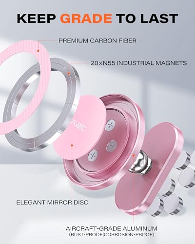 A2C Alloy Magnetic Golf Cart Phone Holder for MagSafe iPhone, Cool Golf Gifts for Female Golfers Her Ladies Women Girls Mom Mother Wife, Romantic Golf Course Accessories Essentials Gadgets (Pink) - color: Pink