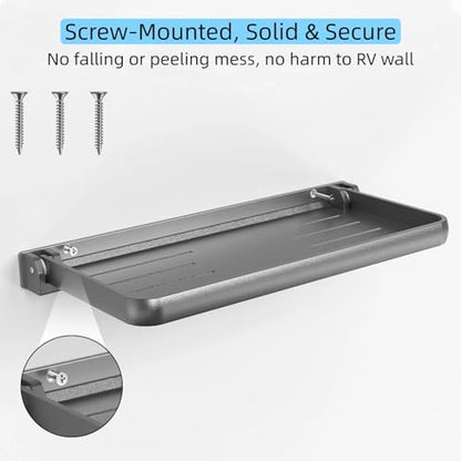 RV Aluminum Foldable Shelf - Wall-Mounted Folding RV Shelves - Compact Camper Trailer Accessories & Space-Saver 12.2x5.5 Inch - size: 1 Pack