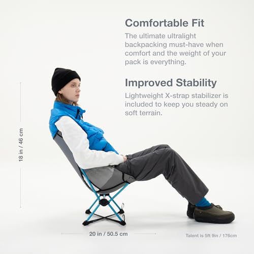 Helinox Chair Zero LT, 1.12 lbs Lightweight Camping Chair, Durable Ripstop, Compact Size, Portable and Packable Seat, Strong and Ultralight Frame, Backpacking Travel Essential, Cyan - color: Cyan
