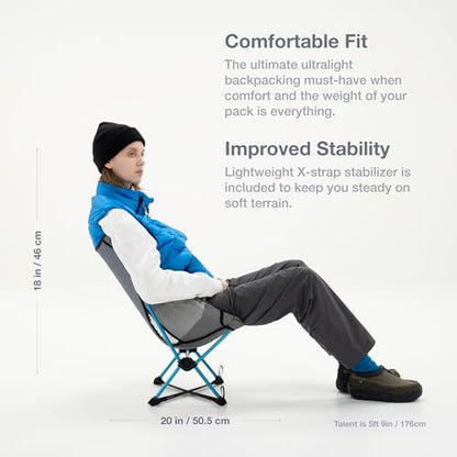 Helinox Chair Zero LT, 1.12 lbs Lightweight Camping Chair, Durable Ripstop, Compact Size, Portable and Packable Seat, Strong and Ultralight Frame, Backpacking Travel Essential, Cyan - color: Cyan