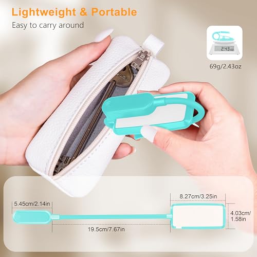 Gritin 16 LED Rechargeable Book Light for Reading in Bed- Eye Caring 3 Color Temperatures, Stepless Dimming Brightness, 80 Hrs Runtime, Lightweight Flexible Clip on Light for Book Lovers-Blue | Eye Caring 3 Color Temperatures, Stepless Dimming Brightness,