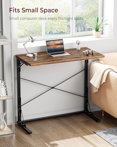 Vantic 31.5" Folding Desk, Foldable TV Tray Table for Eating on Couch, Extra Large TV Dinner Trays, Portable Fold Computer Writing Desk Table for Home Office, Rustic Brown - color: Rustic Brown