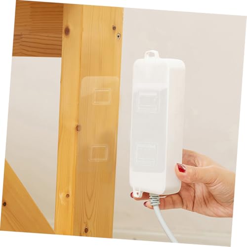 Transparent Adhesive Wall Hooks 20 Sets Clear Sticky Hooks No Damage Self-Adhesive Small Hooks for Hanging Kitchen Bathroom Power Strip Router Organizer