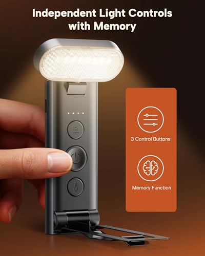86lux Book Light, Reading Light for Book in Bed, USB Rechargeable LED Night Light with 3 Colors & Stepless Dimming, Aluminum Alloy Bookmark Light for Book Lovers, Technology Black - color: Technology Black