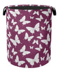 Purple Butterfly Silhouette Laundry Basket with Handles - Extra Large Foldable Hamper for Bathroom/Laundry/Bedroom/Dorm, Washable Fabric Storage Bin - color: Purple Butterfly Silhouette