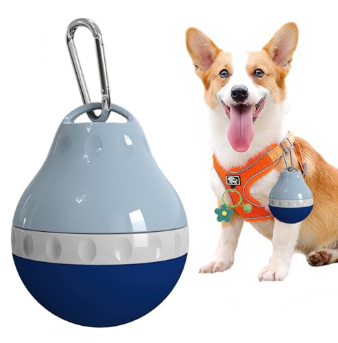 Dog Travel Water Bottle Detachable Bowl Leak Proof Portable ，Silicone Bottle Body，Collapsible and Suitable for Small Pets for Outdoor Walking, Hiking, Travel (Blue, 200ml) - color: Blue, size: 200ml