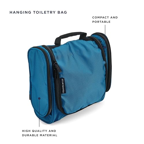 TravelWise Hanging Toiletry Bag, Travel Toiletry Organizer, Blue - color: Blue