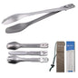 Camping Cooking Utensils with Built-in Tongs, 4-in-1 Camping Utensil Set, Spoon, Fork & Knife in One, Compact Stainless Steel Flatware for Camping, Backpacking, Hiking, Picnic, RV & Travel (1-Pack)