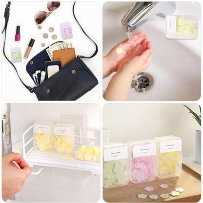 300pcs Portable Hand Washing Soap Sheets, Scented Mini Soap Sheets, Disposable Soluble Soap for Outdoor Travel, Camping, Hiking (Mix) - color: Mix