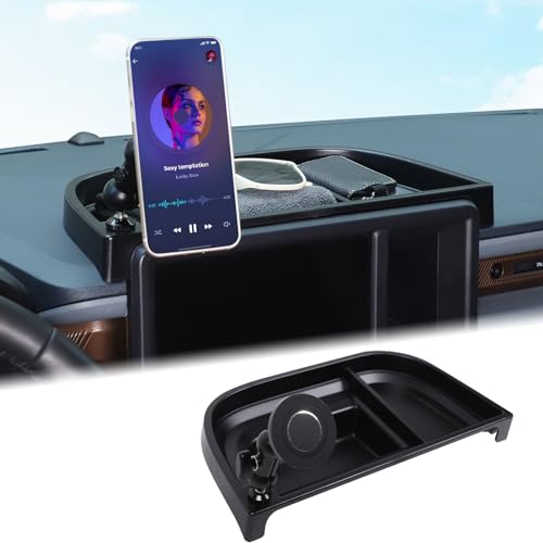 Aunginsy Center Console Dashboard Storage Tray with Magnetic Phone Holder Compatible with Ford Maverick 2022-2024 Instrument Multi-Functional Mobile Phone Mount Storage Box Organizer Tray Accessories - size: Type E