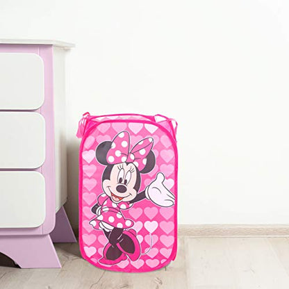 Jay Franco Disney Minnie Mouse Pop Up Hamper - Mesh Laundry Basket/Bag with Durable Handles (Official Disney Product) - color: Minnie Mouse - Pink