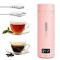 Pink Portable Electric Kettle forTravel, Small Hot Water Kettle with NTC Temperature Control and Auto Shut-Off, 316 Stainless Steel, Green 120V & 15oz - color: pink