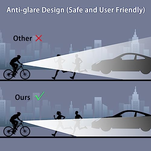 Suruid Super Bright LED Bike Light, USB Rechargeable Bicycle Headlight, Waterproof Bike Headlight, Waterproof Bike Headlight,Daytime Running Light,MTB Off-Road Cycling Commuting - style: 1800lumen