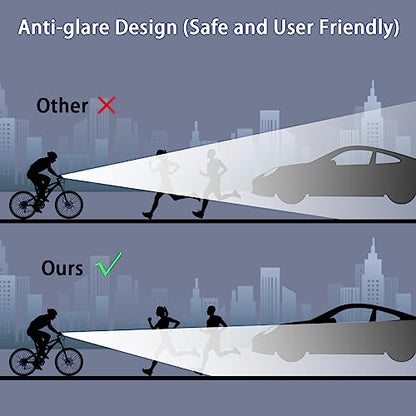 Suruid Super Bright LED Bike Light, USB Rechargeable Bicycle Headlight, Waterproof Bike Headlight, Waterproof Bike Headlight,Daytime Running Light,MTB Off-Road Cycling Commuting - style: 1800lumen