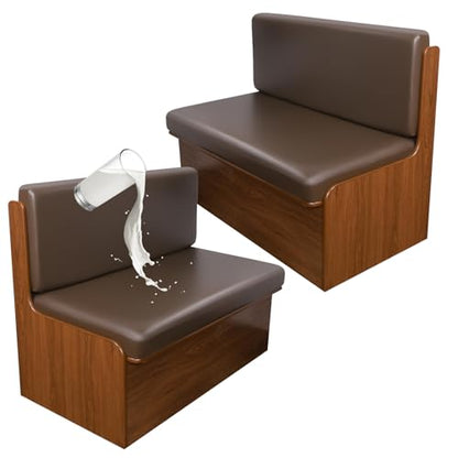 FUANGUI RV Dinette Cushion Covers, Waterproof PU Leather Stretch Camper Booth Seats Replacement RV Cushion Covers Washable Sofa Furniture Protector - color: Pu-coffee Color