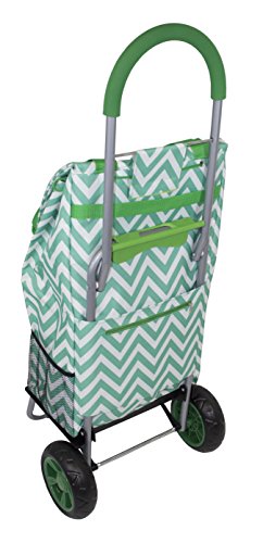 dbest products Trolley Dolly Shopping Grocery Foldable Cart Storage Mom, Green Chevron - color: Green Chevron, style: Cart
