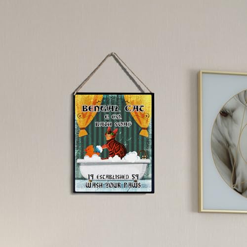 wall-pediments MP 465 Bengal Cat & Co. Bath Soap 1959 Vintage Plaque, 6.7 x 10 Inches Bengal Cat Lover Decor - color: Generic 9950