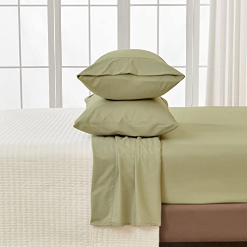 3-Piece Twin Green Microfiber Sheet Set - Ultra-Soft, Brushed Bedding Sheets & Pillowcases - Wrinkle & Fade Resistant, All-Season Bed Sheets for Bed (Twin, Sage) - color: 30 - Sage, size: Twin
