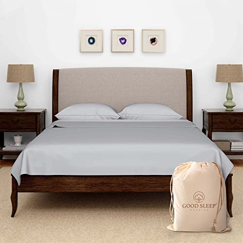 Olympic Queen Sheets Set, 100% Egyptian Cotton, Luxury 600 Thread Count, 4 Pc Super Queen Sheets Sets, Soft & Breathable, Snug Fit,16" Deep Pocket Fitted Sheet, 2 Pillowcases & 1 Flat Sheet,Light Gray - color: Light Gray, size: Olympic Queen (66 x 80)