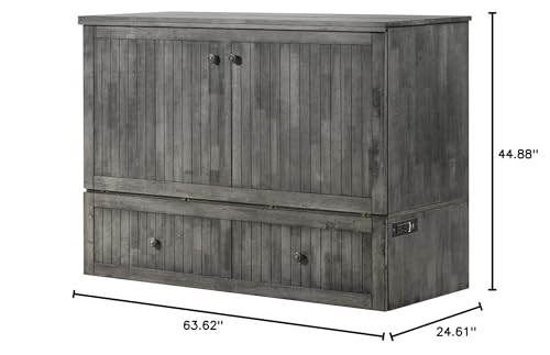 Mega Solutions Murphybedz Tuscany Murphy Cabinet Chest Bed with Charging Station 6 Inch (Galaxy Grey, Queen) - color: Galaxy Grey, size: Queen (U.S. Standard)