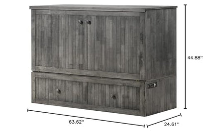 Mega Solutions Murphybedz Tuscany Murphy Cabinet Chest Bed with Charging Station 6 Inch (Galaxy Grey, Queen) - color: Galaxy Grey, size: Queen (U.S. Standard)