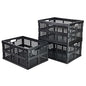 Aebeky 3-Pack Plastic Collapsible Storage Crates-30L,Foldable Plastic Crates for Storage (Black) - color: Black