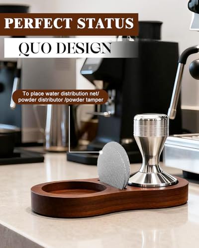 Tamping Station, Walnut Espresso Tamping Station, Espresso Accessories Organizer Compact Coffee Tamper Holder Coffee Maker Tool - color: Brown Station