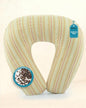 Buckwheat U Shaped Neck Pillow - 12''x12'' Adjustable Cervical Support Pillow with Breathable Buckwheat Hulls, Removable Cotton Cover, Ideal for Airplane, Office or Home Use (Khaki) - color: Stripe-khaki
