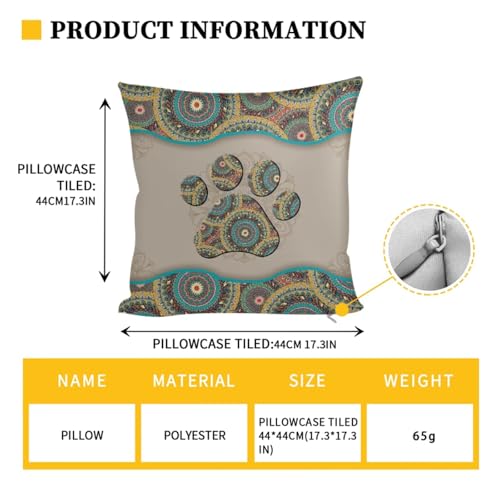 Boho Mandala Dog Paw Print 3 Pcs RV Dinette Cushion Covers Stretch Camper Cushion Slipcover Sofa Furniture Protector Include 1 Backrest Cover 1 Bench Cover and 1 Pillowcase - color: Boho Mandala Dog Paw