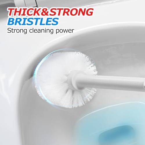 FORASTO 2Pack 2 in 1 Toilet Brush and Plunger Set, Extended Handle Plunger，Toilet Bowl Brush Plunger Set,Bathroom Cleaning Tools ，Toilet Brush Plunger Combo，Cleaning Supplies（Cream Grey） - color: Cream Grey