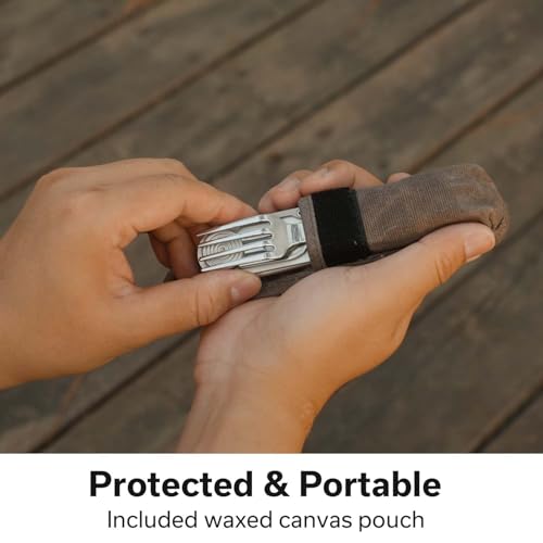 CIVIVI Partake 4-in-1 Camping Utensil, Detachable Stainless Steel Folding Knife, Fork, Spoon & Bottle Opener Multi-Tool, with Waxed Canvas Pouch for Travel Camping Hiking, C24032C-3, Silver - color: Silver