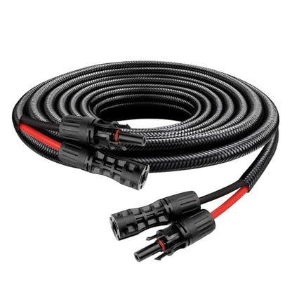 XRDS -RF Solar Cable 3FT, 8AWG Solar Extension Cable with Male & Female Solar Connectors, Flame-Retardant Protective Sleeving Solar Panel Cable, Weatherproof PV Wire for Solar Panel Connection - size: 8AWG 3FT