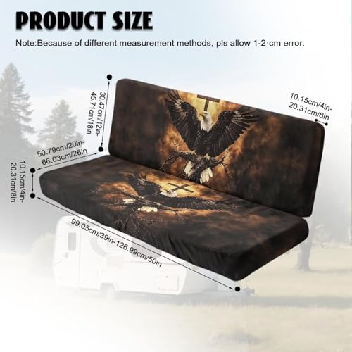 Eagle Cross Pattern 2 Pack RV Dinette Cushion Covers Washable Camper Cushion Slipcover Scratch-Resistant Sofa Chair Cover Camper Seat Covers Dinette Booth - color: Eagle Cross